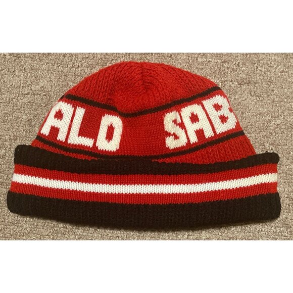 Vintage 80s Buffalo Sabres NHL Hockey Winter Beanie Knit Cap OSFA - Picture 11 of 11